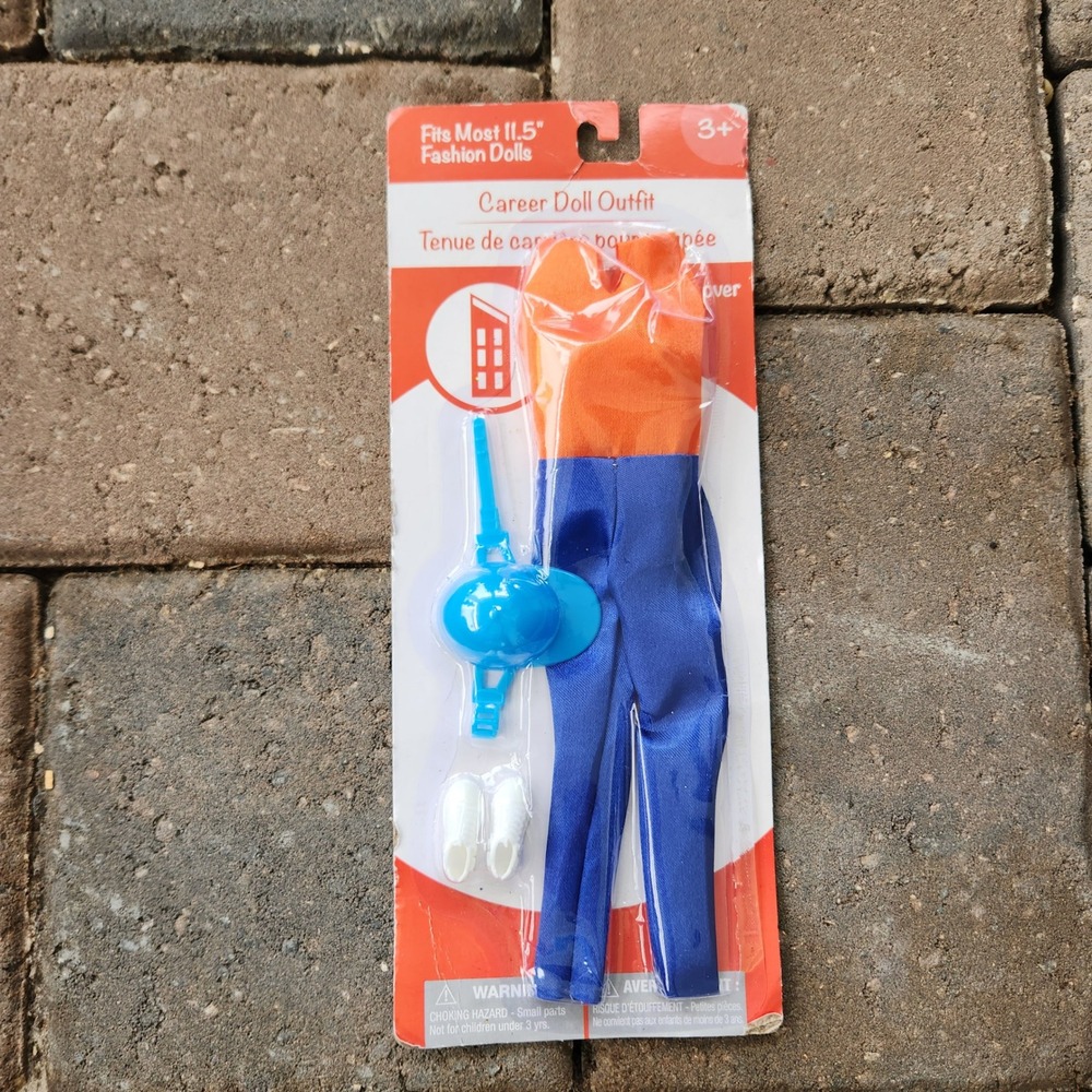 Career Doll Outfit Construction Worker Jumpsuit Hard Hat for 11.5inch  Dolls NEW